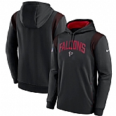 Mens Atlanta Falcons Black Sideline Stack Performance Pullover Hoodie,baseball caps,new era cap wholesale,wholesale hats